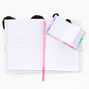 Tie-Dye Panda Plush Lock Diary - White,
