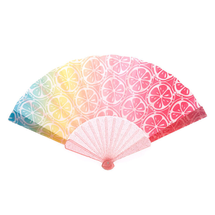 Rainbow Grapefruit Folding Fan,