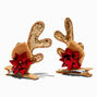 Reindeer Antlers &amp; Gift Bow Hair Clips - 2 Pack,