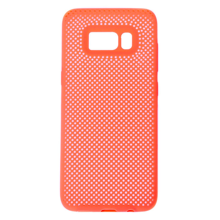 Claire's Coque de portable perforée corail fluo - Compatible avec Samsung Galaxy S8