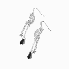 Silver-tone Embellished Butterfly Wing 2&quot; Drop Earrings ,
