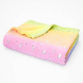 Rainbow Unicorn Ombre Blanket,