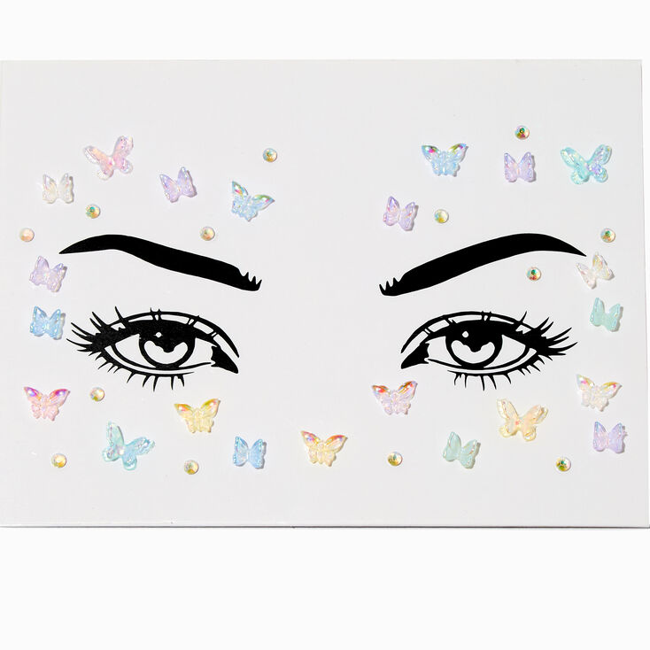 Strass pour le front papillon aux tons pastel 3D,