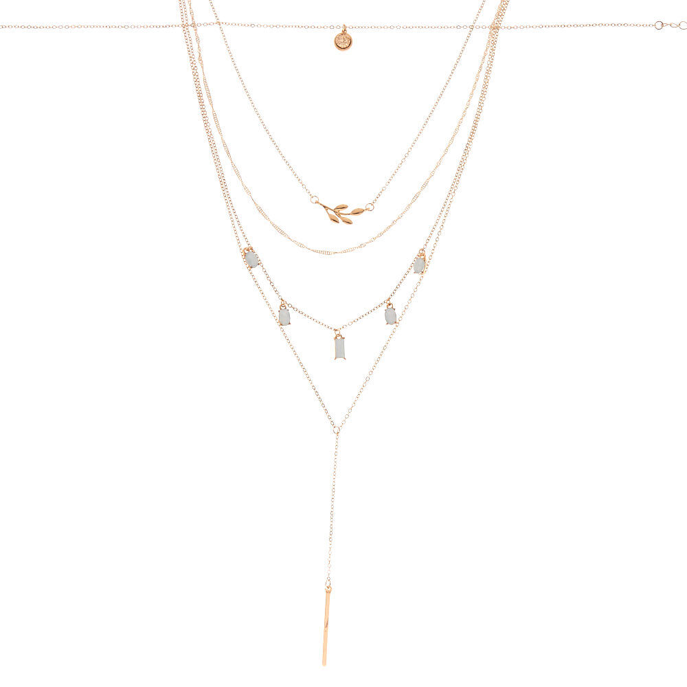 Gold Chic Charm Multi Strand Choker Necklaces - 2 Pack,
