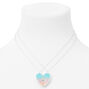 Best Friends Mermaid Glitter Split Heart Necklaces - 2 Pack,