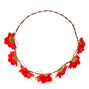 Golden Chain Flower Crown Headwrap - Red,