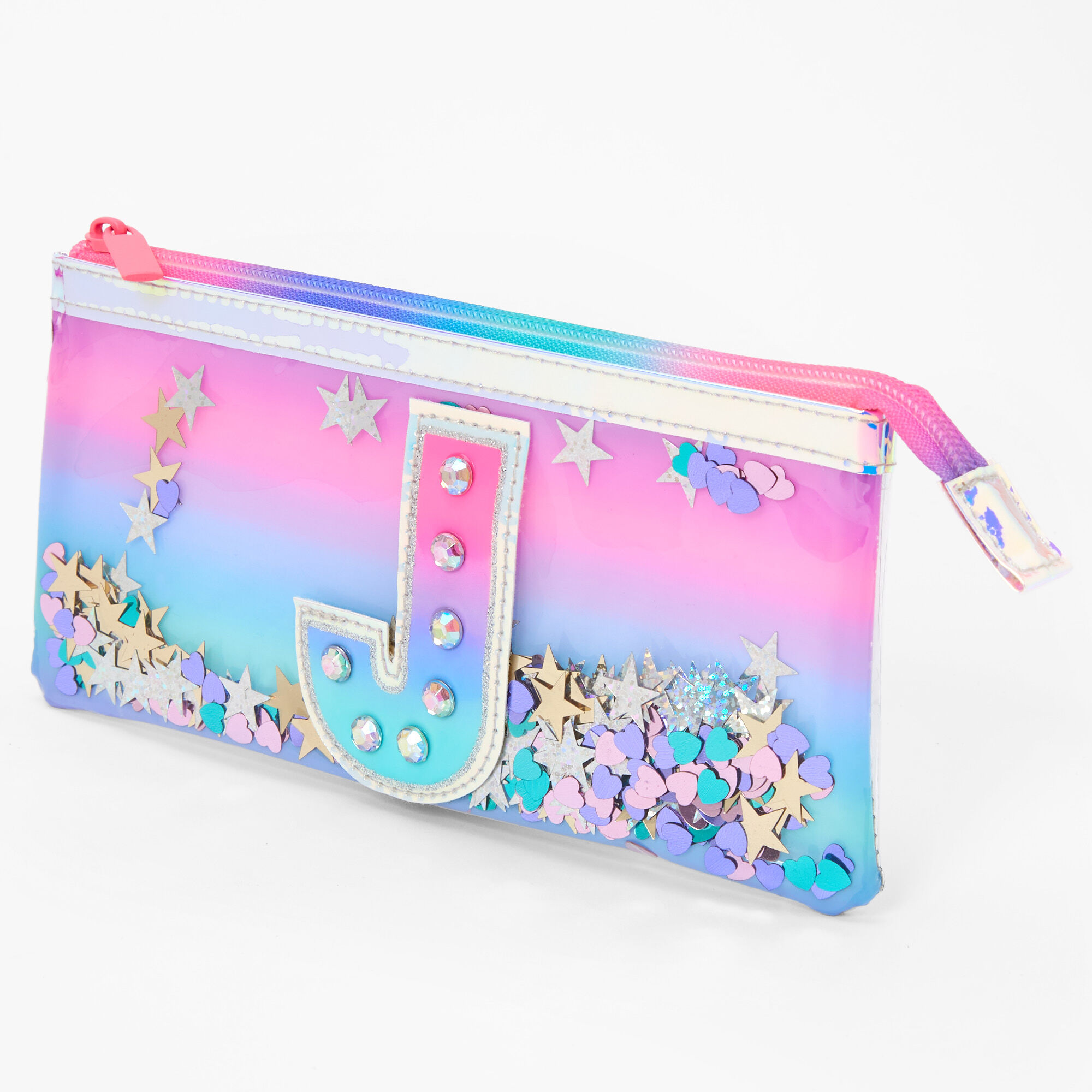 Ombre Sequin Initial Pencil Case J Claire s US