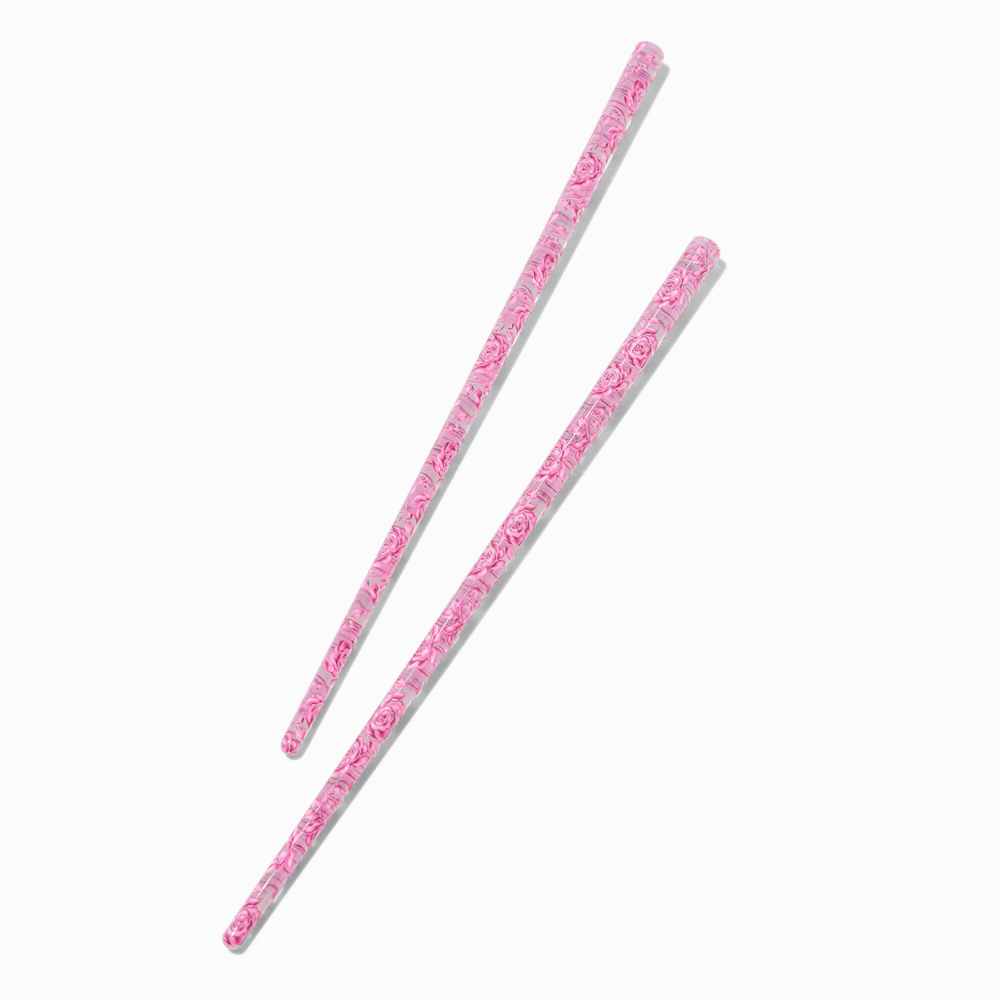 View Claires Rose Hair Sticks 2 Pack Pink information
