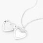 Claire&#39;s Club Silver Glitter Cat Locket Necklace,