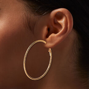 Mixed Metal 50mm Hoop Earrings - 6 Pack,