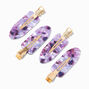 Purple Tortoiseshell No Crease Hair Styling Clips - 4 Pack,