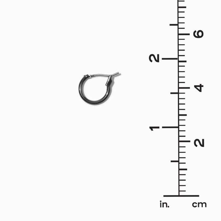 Hematite 10MM Hoop Earrings,