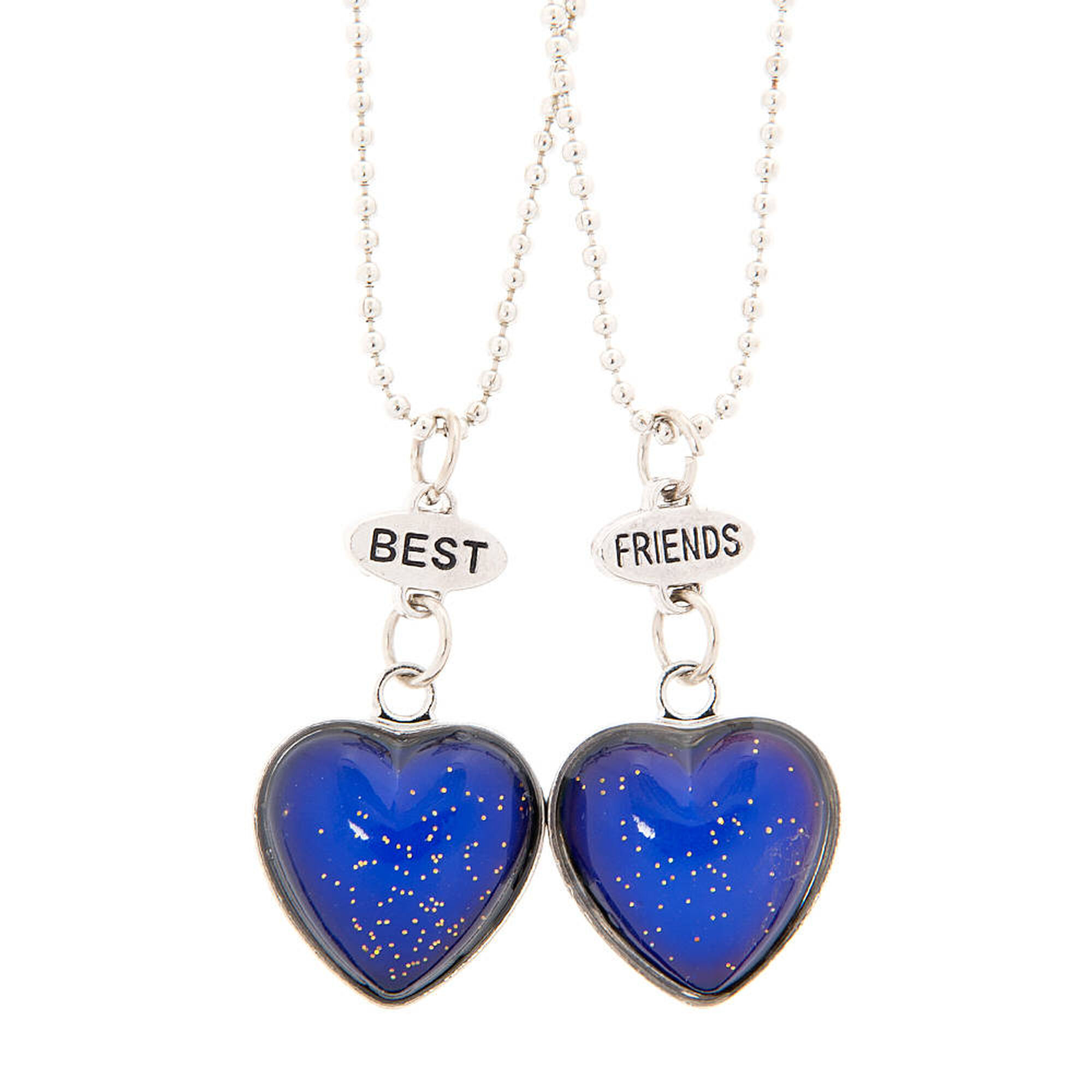 Best Friends Glitter Mood Heart Pendant Necklaces Claire S Us Best Friends Glitter Mood Heart Pendant Necklaces