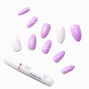 Lilac Marble Stiletto Vegan Faux Nail Set - 24 Pack,