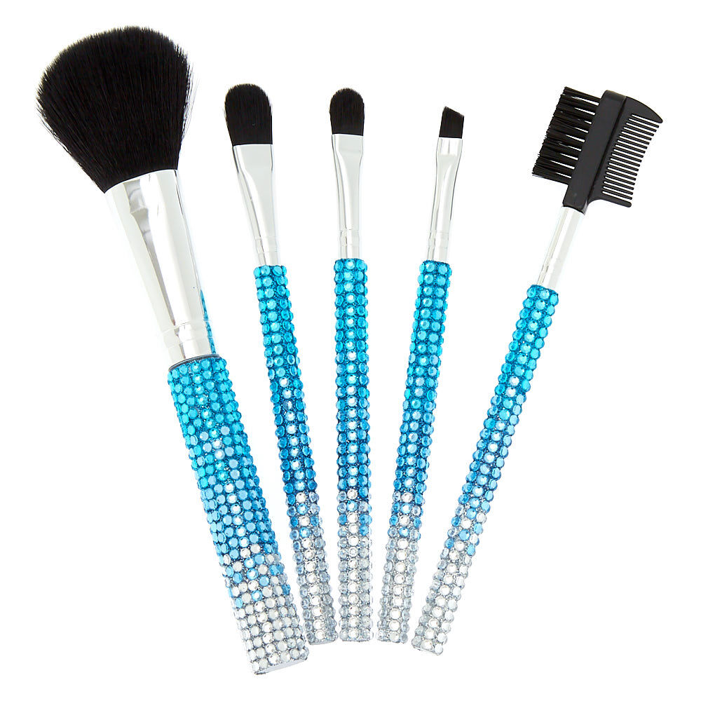 blue makeup brushes