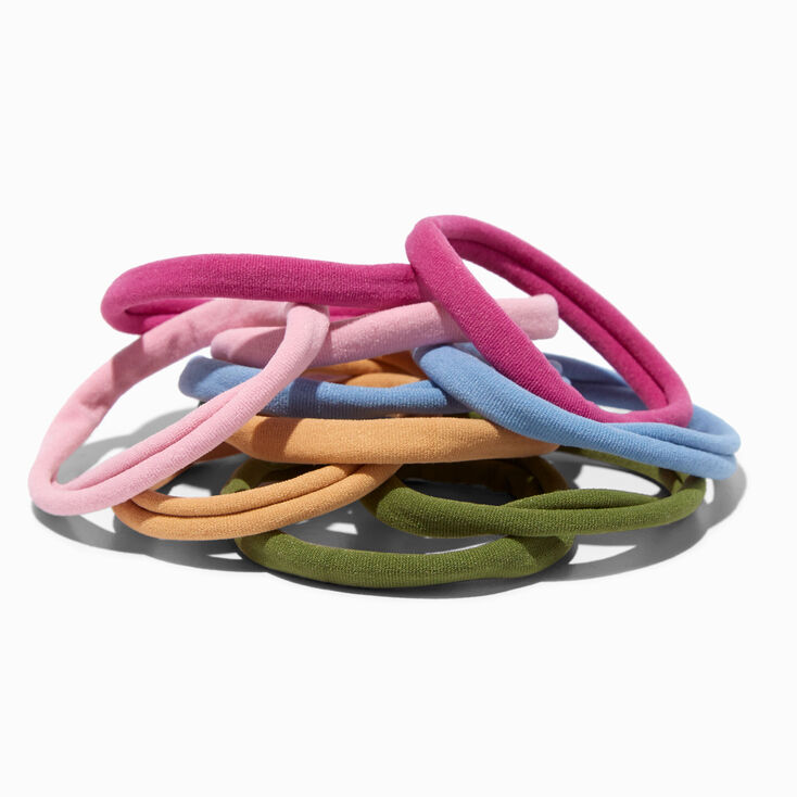 Pink Tonal Rolled Hair Ties - 10 Pack,