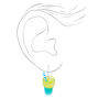 Blue &amp; Yellow Glow In The Dark Beverage 1&quot; Drop Earrings,