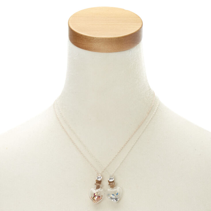 Best Friends Heart Bottle Pendant Necklaces,