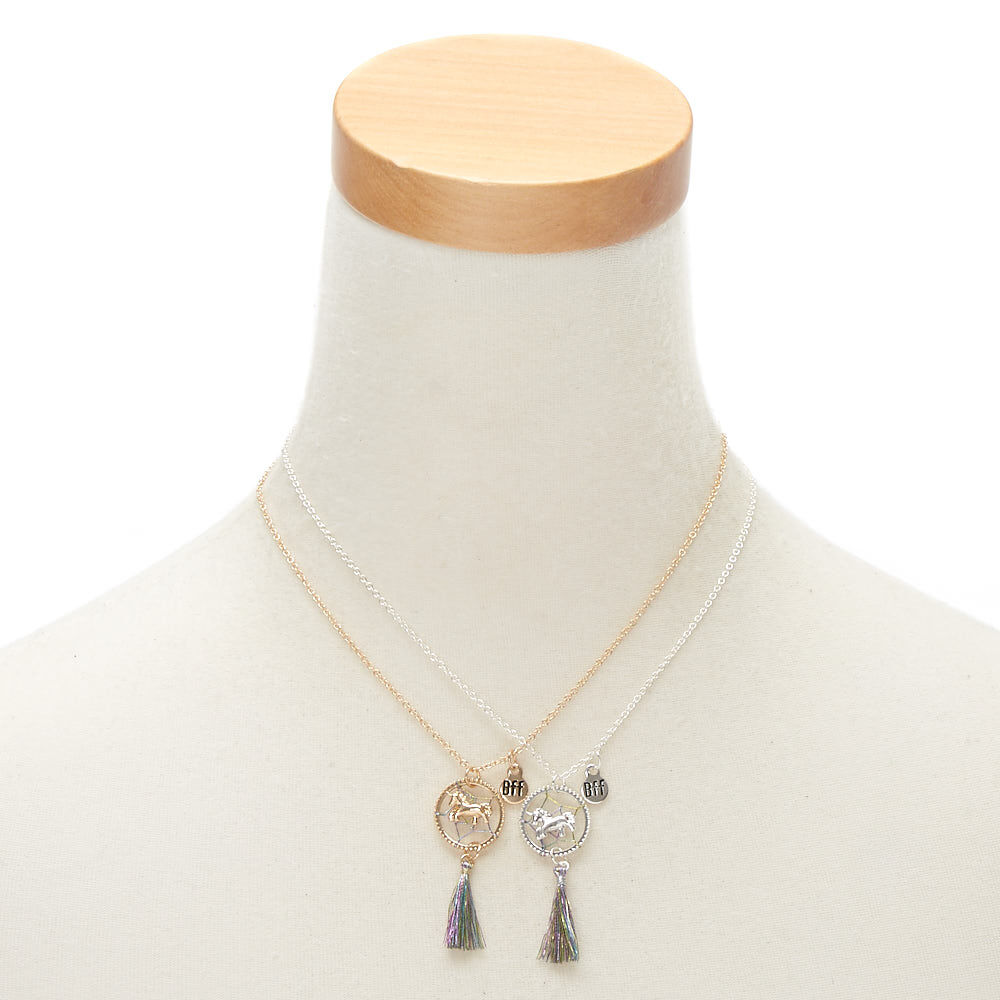 Best Friends Unicorn Dreamcatcher Pendant Necklaces - 2 Pack,