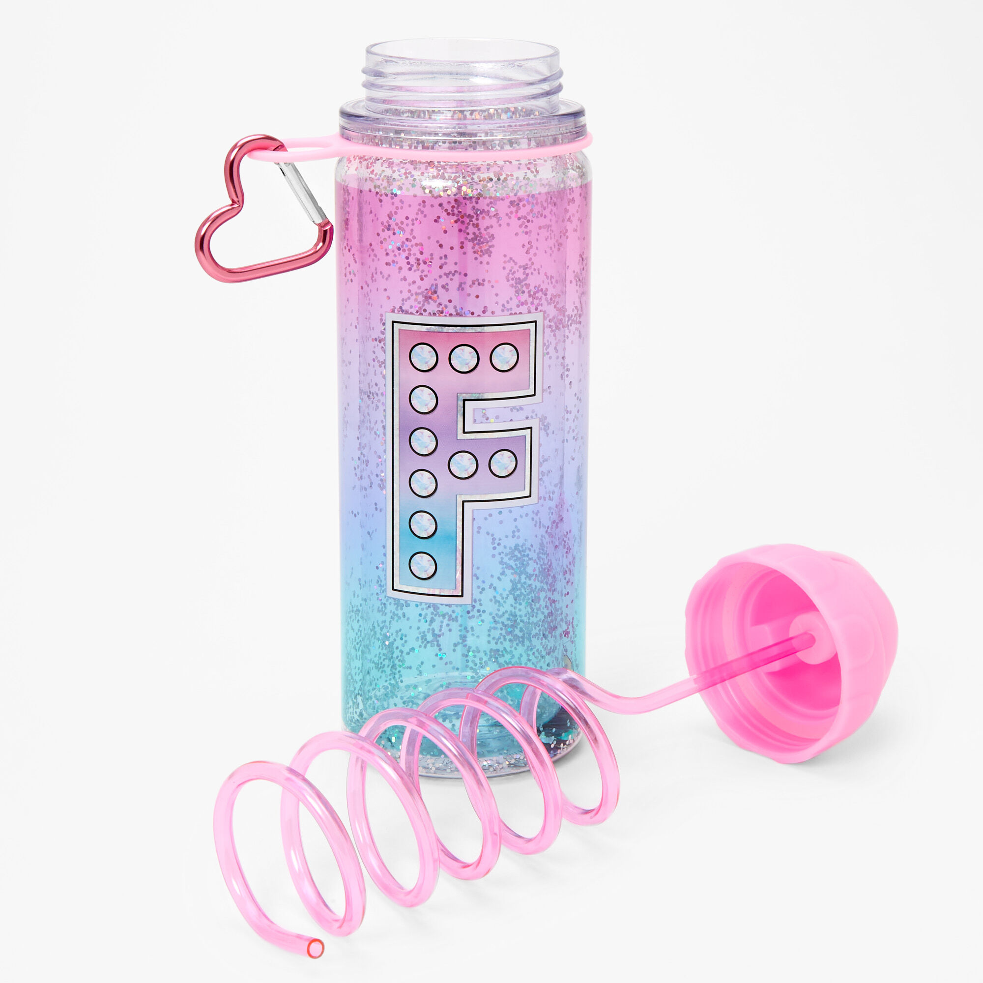 Initial Water Bottle - Pink, F,