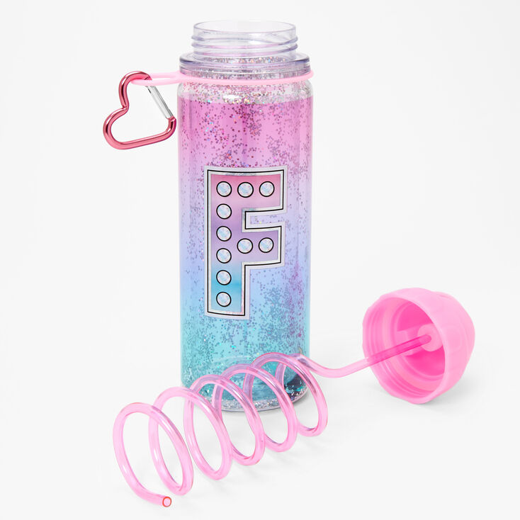 Initial Water Bottle - Pink, F,