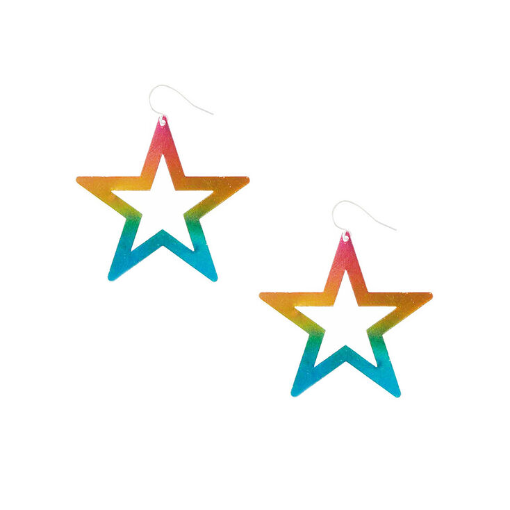 Pendants d&#39;oreilles &eacute;toiles arc-en-ciel,