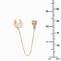 Gold-tone Double Triangle Connector Earrings,