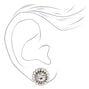 Silver Crystal Clip On Stud Earrings,