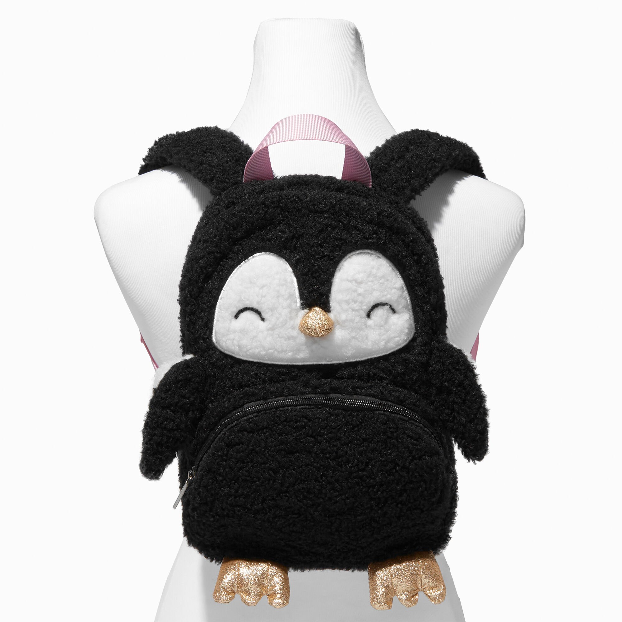 Claire's Club Sherpa Penguin Tiny Backpack,