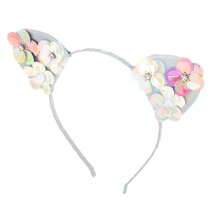 Holographic Flower Cat Ears Headband Claire S Us