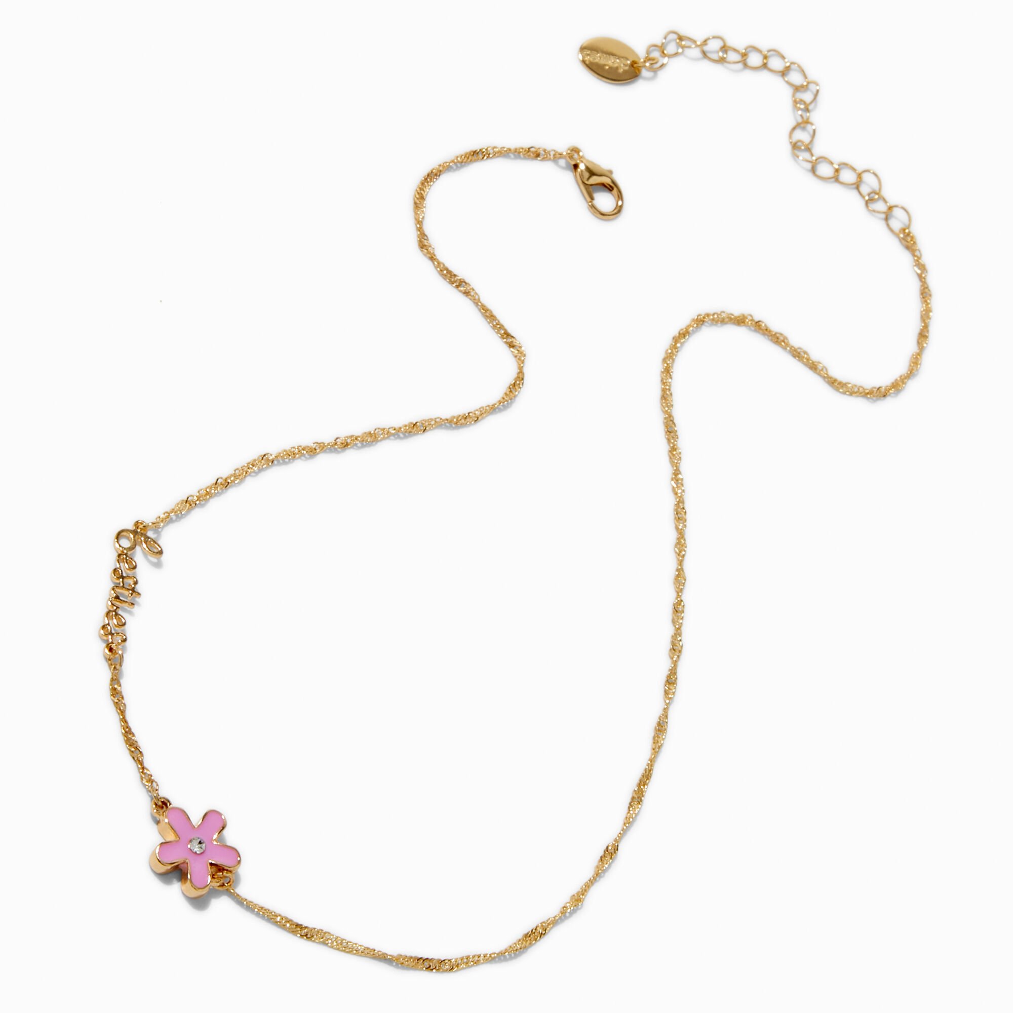 Colliers d'amitié fleur émaillés lettres Bestie Best Friends - Lot de 3,