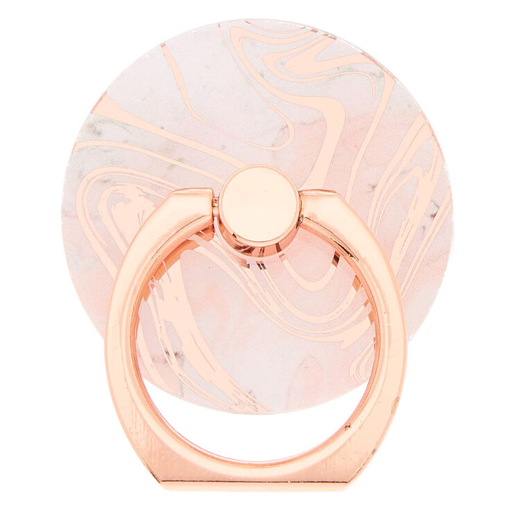 Rose Gold Marble Ring Stand - Pink