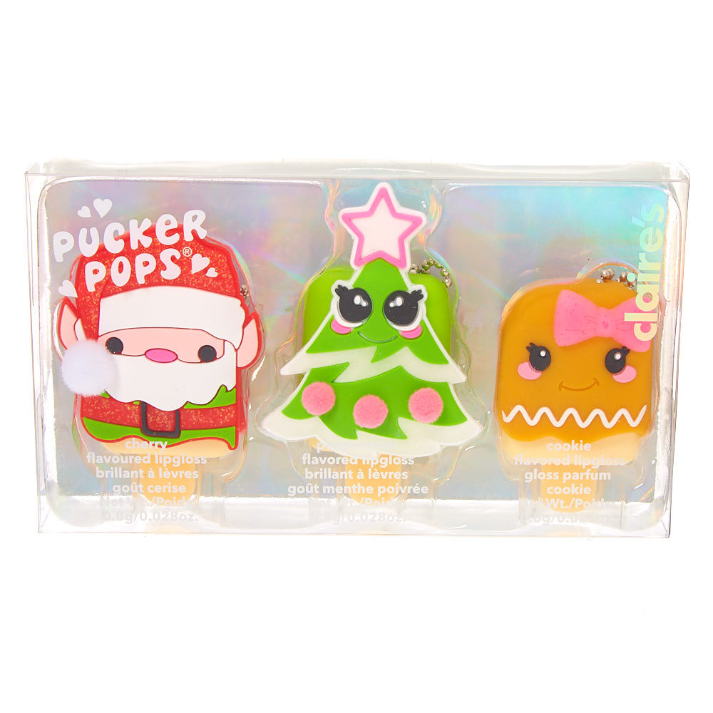 Pucker Pops Christmas Lip Gloss Set - 3 Pack,