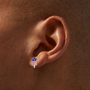 Stars &amp; Stripes Enameled Icons Stud Earrings - 3 Pack,