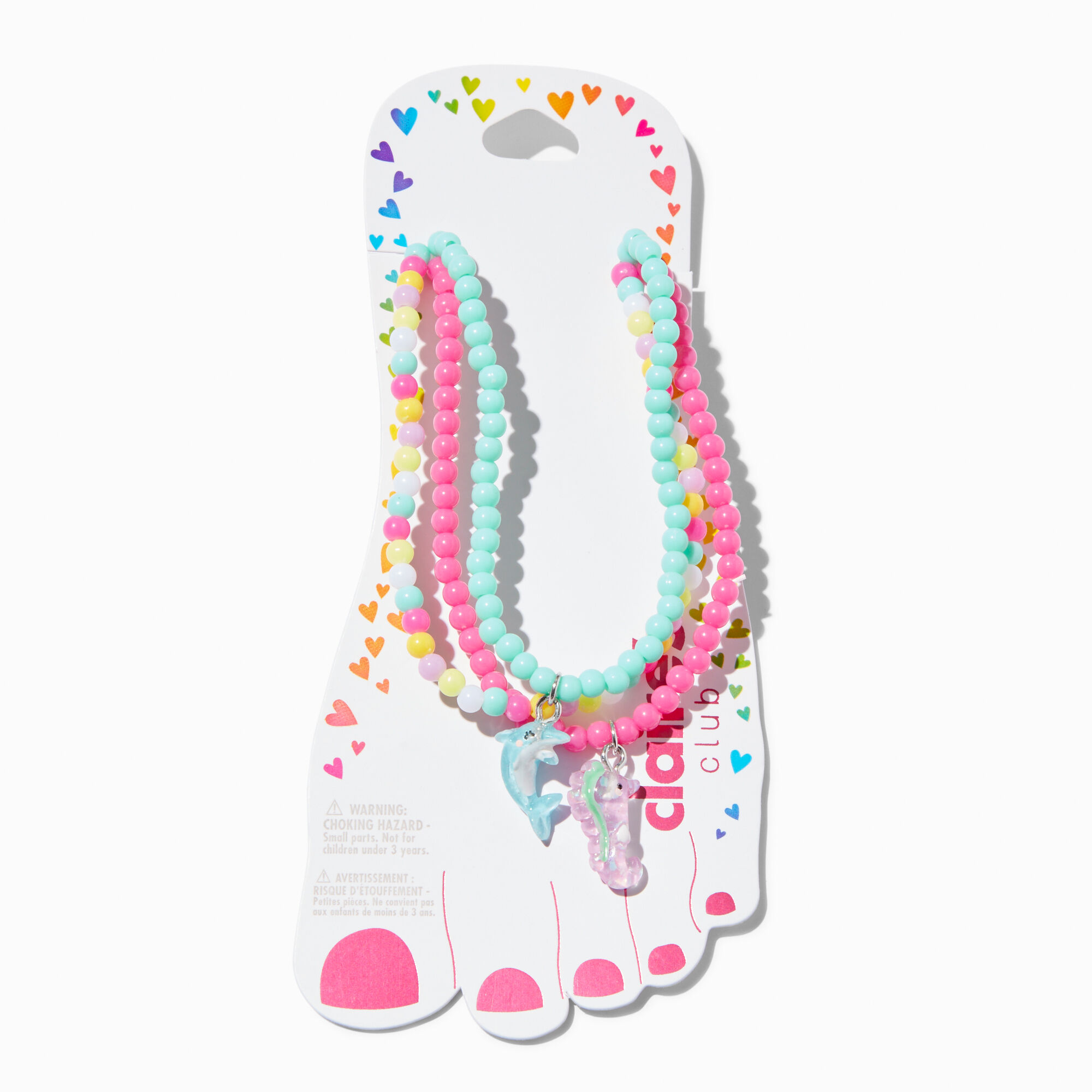 Claire s Club Sea Critter Beaded Anklets 3 Pack Claire s US