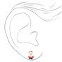 Clous d&#39;oreilles p&egrave;re No&euml;l &eacute;mail couleur argent&eacute;e,