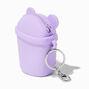 Purple Bear Cup Jelly Coin Purse Keychain,