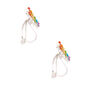 Rainbow Butterfly Clip-On Earrings,