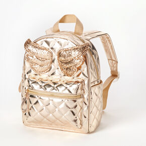 Gold Quilted Wing Mini Backpack,