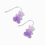 Purple Glitter Color-Changing Gummy Bear 0.5&quot; Drop Earrings,