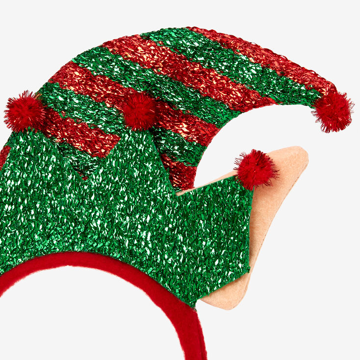 Christmas Glitter Elf Headband - Red,