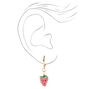 Gold 15MM Strawberry Huggie Hoop Earrings,