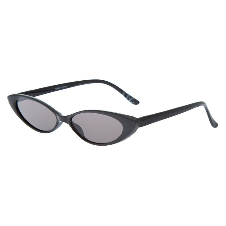 Slim Cat Eye Sunglasses - Black,