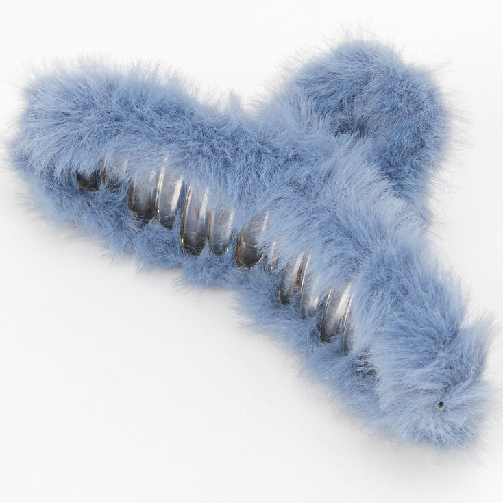 Large Furry Hair Claw - Blue,