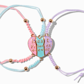 Best Friends Glow in the Dark Pastel Heart Bracelet Set - 3 Pack,