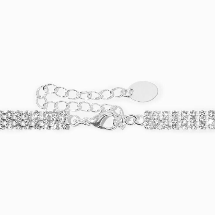 Silver Crystal Fringe Statement Necklace &amp; Drop Earrings Set - 2 Pack,