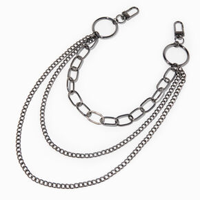 Silver Chain Link Multi Strand Jean Chain,