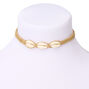 Cowrie Shell Woven Choker Necklace - Tan,