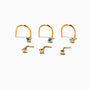22G Gold-tone Sterling Silver Iridescent AB Nose Studs - 6 Pack,