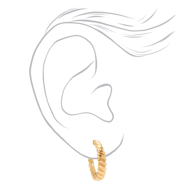 Gold Embellished Hoop Earrings - 3 Pack,